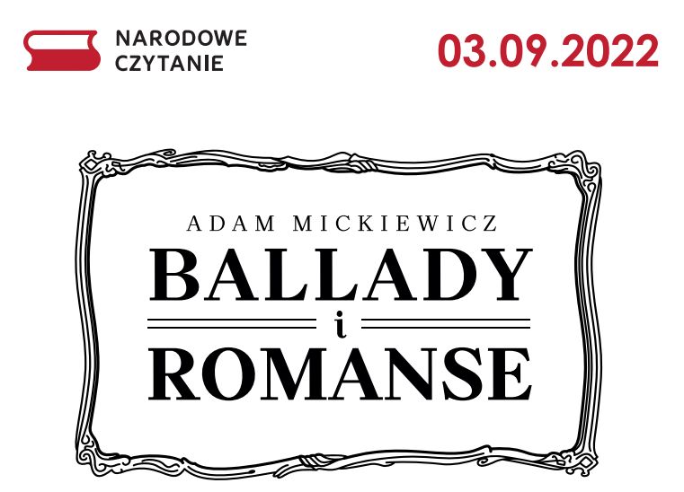 Plakat Narodowe Czytanie 2022 Adam Mickiewicz Ballady i Romanse