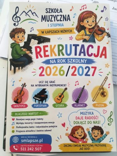 Plakat-rekrutacyjny-Szkoly-muzycznej-I-stopnia-w-Lapszach-Niznych