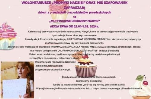 Plakat-Mufinkowe-Urodziny-Marysi-akcja-charytatywna